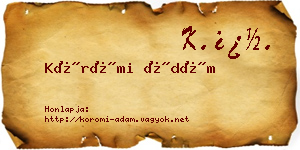 Körömi Ádám névjegykártya