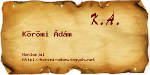 Körömi Ádám névjegykártya